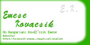 emese kovacsik business card